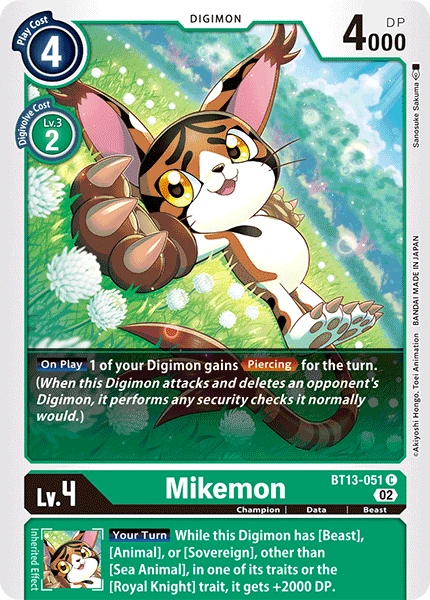 Digimon Card Game Sammelkarte BT13-051 Mikemon