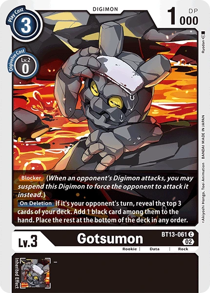 Digimon Card Game Sammelkarte BT13-061 Gotsumon