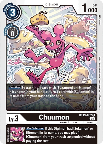 Digimon Card Game Sammelkarte BT13-062 Chuumon