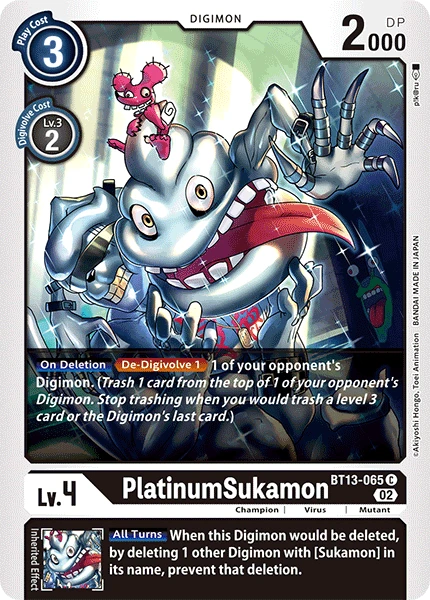 Digimon Card Game Sammelkarte BT13-065 PlatinumSukamon
