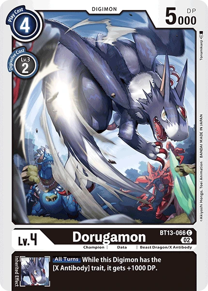 Digimon Card Game Sammelkarte BT13-066 Dorugamon