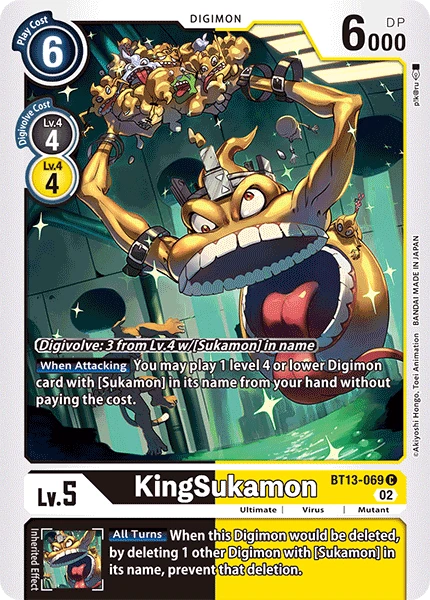 Digimon Card Game Sammelkarte BT13-069 KingSukamon