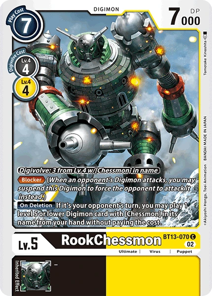 Digimon Card Game Sammelkarte BT13-070 RookChessmon