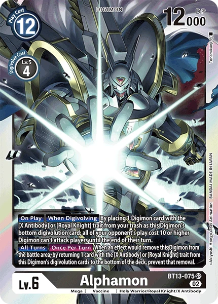 Digimon Card Game Sammelkarte BT13-075 Alphamon