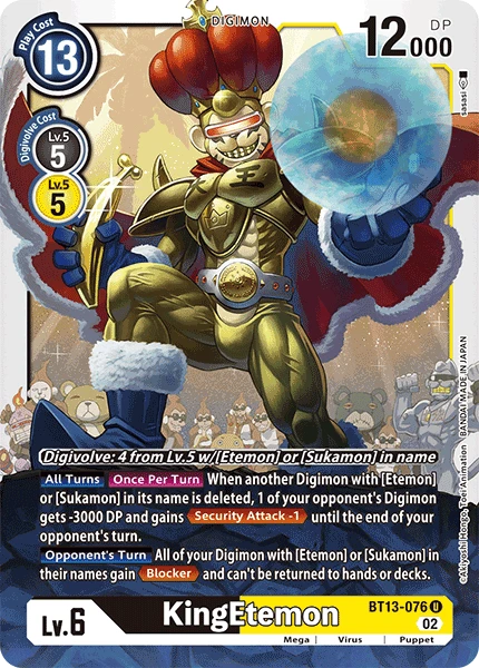 Digimon Card Game Sammelkarte BT13-076 KingEtemon