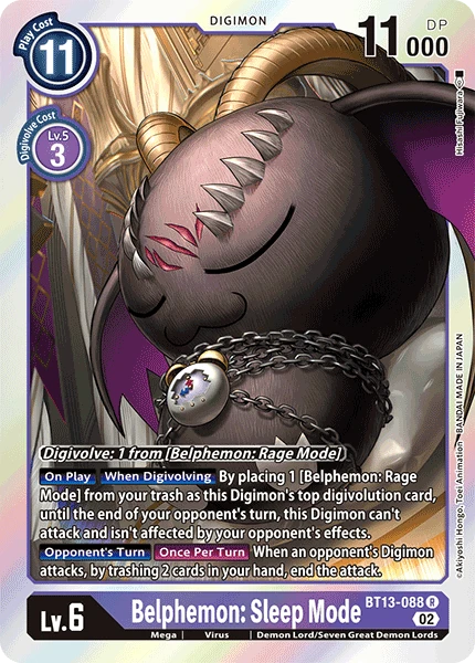 Digimon Card Game Sammelkarte BT13-088 Belphemon: Sleep Mode