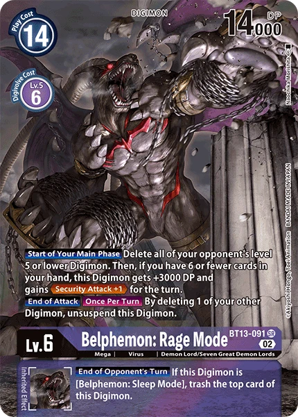 Digimon Card Game Sammelkarte BT13-091 Belphemon: Rage Mode alternatives Artwork 1