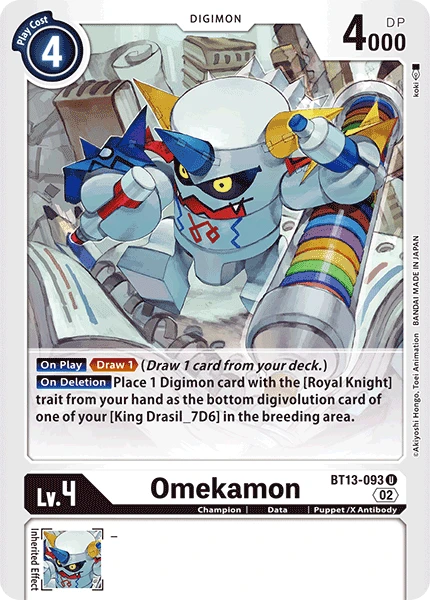Digimon Card Game Sammelkarte BT13-093 Omekamon