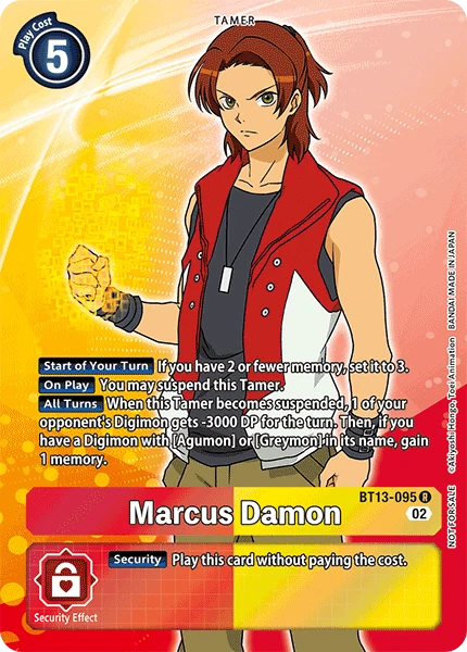 Digimon Card Game Sammelkarte BT13-095 Marcus Damon alternatives Artwork 1