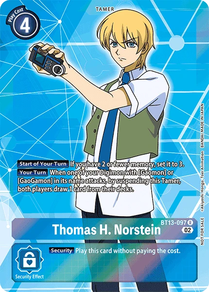 Digimon Card Game Sammelkarte BT13-097 Thomas H. Norstein alternatives Artwork 1