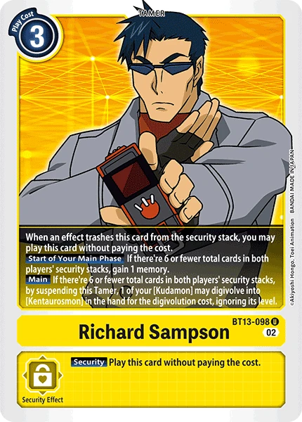 Digimon Card Game Sammelkarte BT13-098 Richard Sampson