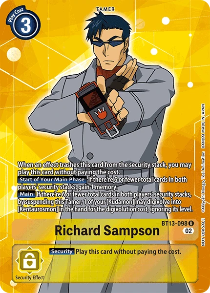 Digimon Card Game Sammelkarte BT13-098 Richard Sampson alternatives Artwork 1