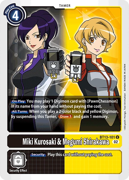 Digimon Card Game Sammelkarte BT13-101 Miki Kurosaki & Megumi Shirakawa