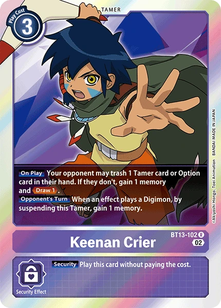 Digimon Card Game Sammelkarte BT13-102 Keenan Crier