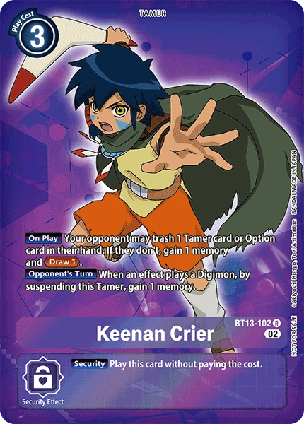 Digimon Card Game Sammelkarte BT13-102 Keenan Crier alternatives Artwork 1