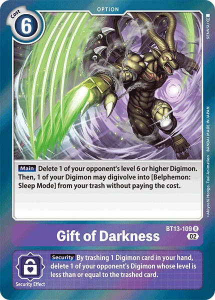 Digimon Card Game Sammelkarte BT13-109 Gift of Darkness
