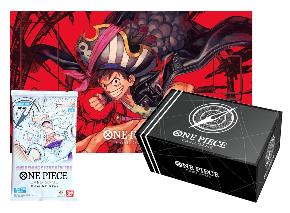 One Piece Card Game Luffy Playmat und Storage Box Schwarz