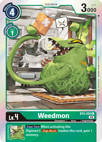 Digimon Card Game Sammelkarte BT5-050 Weedmon alternatives Artwork 1