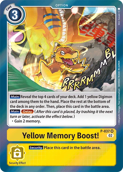 Digimon Card Game Sammelkarte P-037 Yellow Memory Boost! alternatives Artwork 4