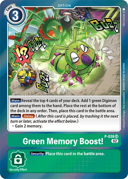 Digimon Card Game Sammelkarte P-038 Green Memory Boost! alternatives Artwork 4