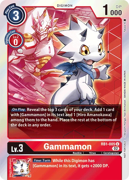 Digimon Card Game Sammelkarte RB1-005 Gammamon alternatives Artwork 1
