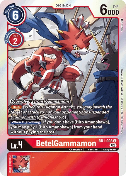 Digimon Card Game Sammelkarte RB1-008 BetelGammamon