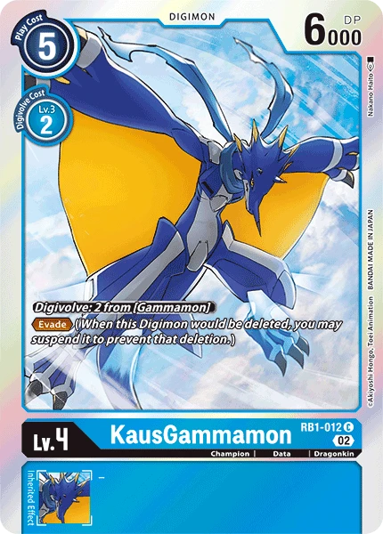 Digimon Card Game Sammelkarte RB1-012 KausGammamon