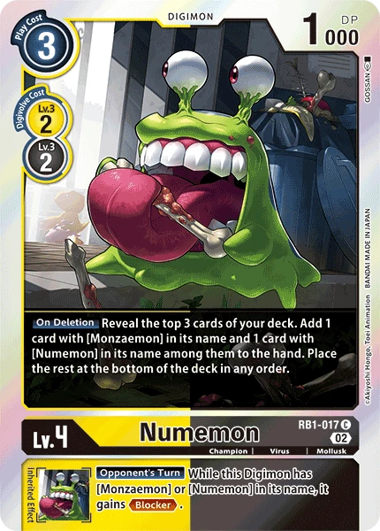 Digimon Card Game Sammelkarte RB1-017 Numemon