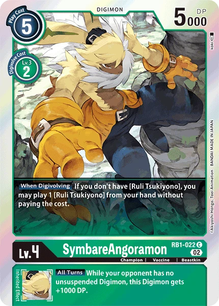 Digimon Card Game Sammelkarte RB1-022 SymbareAngoramon