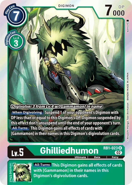 Digimon Card Game Sammelkarte RB1-023 Ghilliedhumon