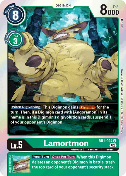 Digimon Card Game Sammelkarte RB1-024 Lamortmon