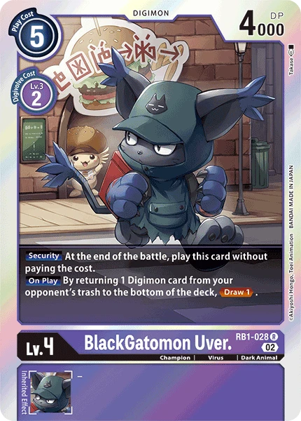 Digimon Card Game Sammelkarte RB1-028 BlackGatomon Uver.