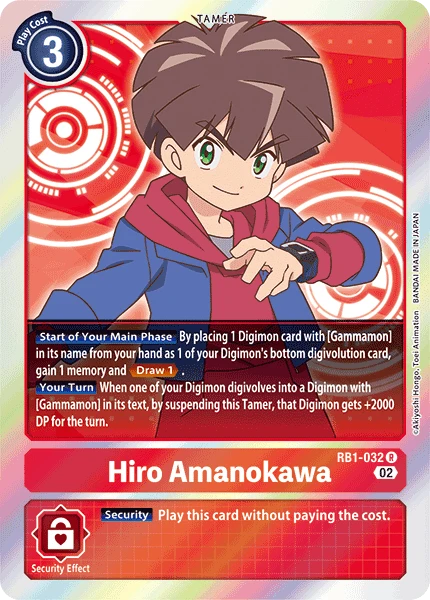 Digimon Card Game Sammelkarte RB1-032 Hiro Amanokawa