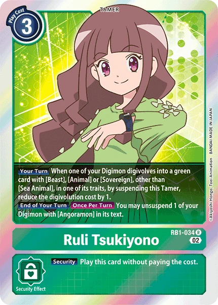 Digimon Card Game Sammelkarte RB1-034 Ruli Tsukiyono