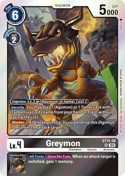Digimon Card Game Sammelkarte ST15-08 Greymon