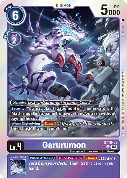 Digimon Card Game Sammelkarte ST16-08 Garurumon