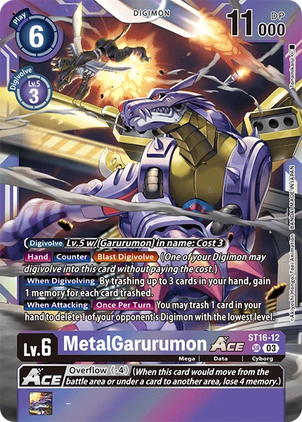 Digimon Card Game Sammelkarte ST16-12 MetalGarurumon Ace