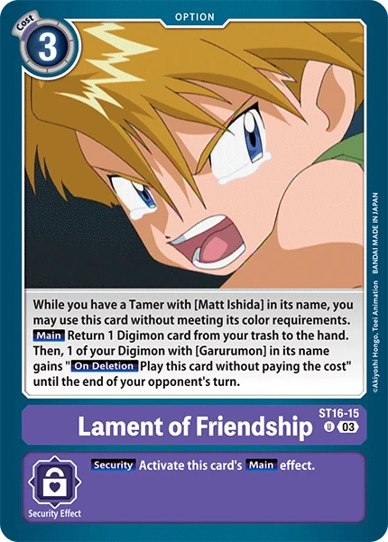 Digimon Card Game Sammelkarte ST16-15 Lament of Friendship
