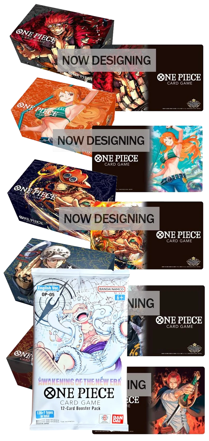 One Piece Card Game Storage Box und Playmat Sets Oktober 2023, alle Motive