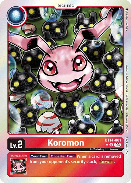 Digimon Card Game Sammelkarte BT14-001 Koromon alternatives Artwork 1