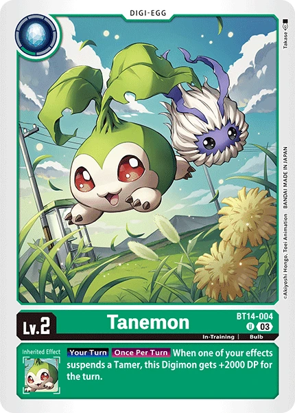 Digimon Card Game Sammelkarte BT14-004 Tanemon