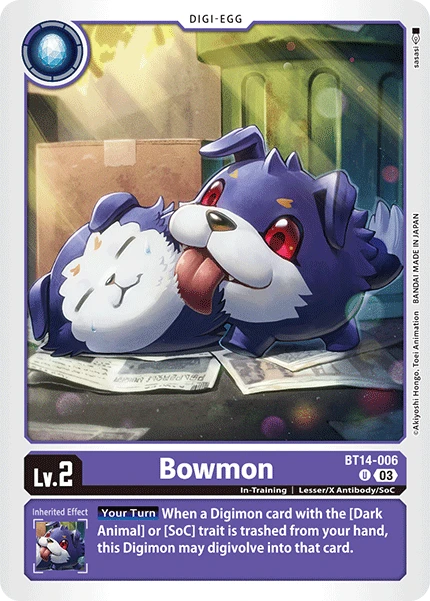 Digimon Card Game Sammelkarte BT14-006 Bowmon