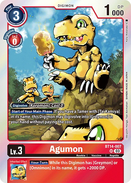 Digimon Card Game Sammelkarte BT14-007 Agumon