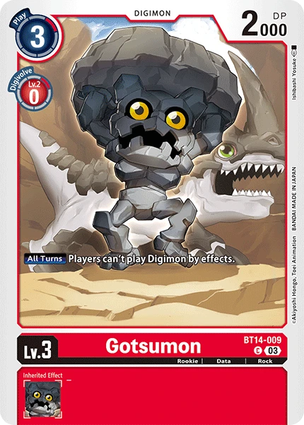 Digimon Card Game Sammelkarte BT14-009 Gotsumon
