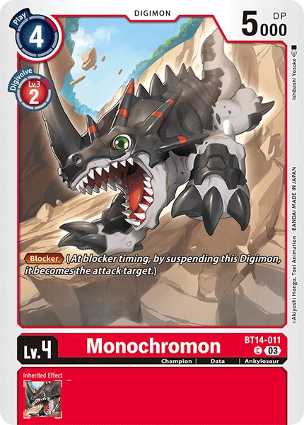Digimon Card Game Sammelkarte BT14-011 Monochromon