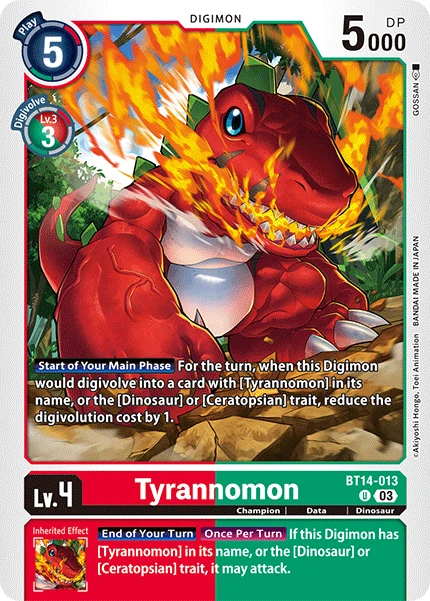 Digimon Card Game Sammelkarte BT14-013 Tyrannomon