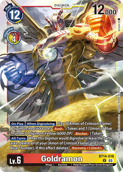 Digimon Card Game Sammelkarte BT14-018 Goldramon