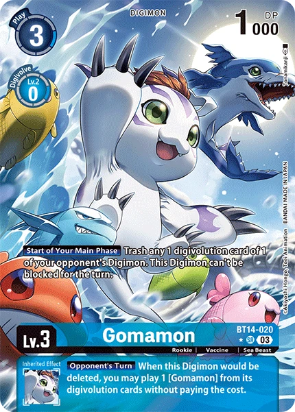Digimon Card Game Sammelkarte BT14-020 Gomamon alternatives Artwork 1