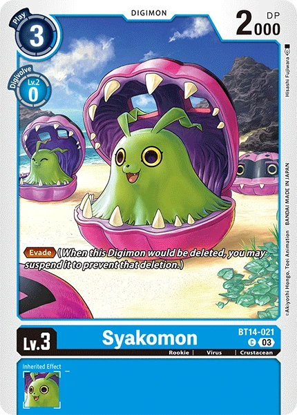 Digimon Card Game Sammelkarte BT14-021 Syakomon