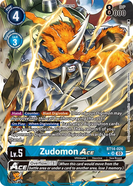 Digimon Card Game Sammelkarte BT14-026 Zudomon ACE alternatives Artwork 1